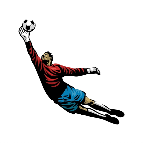 Soccer or Football Theme Goalkeeper High Dive Transparent Sticker